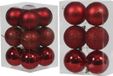 Merkloos / Sans marque Othmar Decorations Bv Kerstversiering kunststof kerstballen rood 6 en 8 cm pakket van 36x stuks - glans/mat/glitter mix - Kerstboomversiering