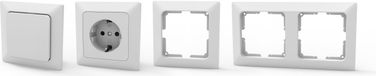 Northpoint, set de 19 interrupteurs et prises, design moderne, blanc pur, adapté aux boîtes d'encastrement standard
