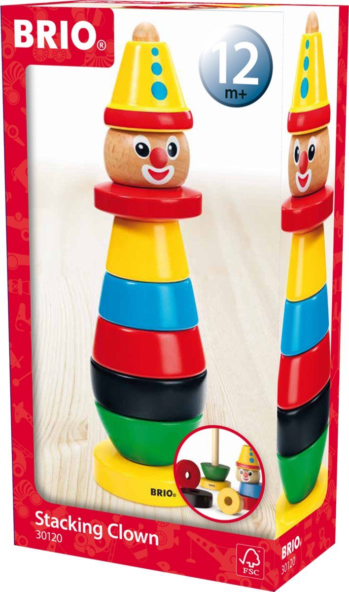 Brio Stapelbare Clown - Hout - Multi - 24 cm