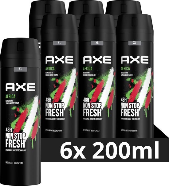 AXE Deodorant Bodyspray Africa - 6 x 200ML Voordeelverpakking