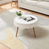 en.casa Salontafel Bongard 45xØ60 cm wit en naturel