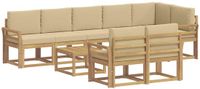 vidaXL - Hoek loungeset - 8 zitplekken - Wit en Beige - Polyester