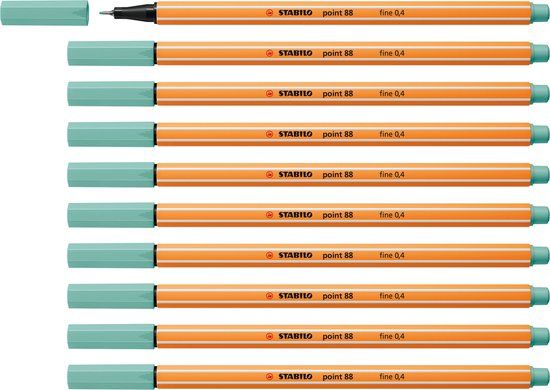 STABILO point 88 Fineliner - Eucalyptus Groen - 0.4 mm - 10 stuks