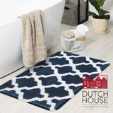 Dutch House Badmat Toulon - Badmat 60x90cm - Donkerblauw - Microvezel - Rechthoek - Hoogpolig - Wasbaar - Machinewas 30 °C - Sneldrogend