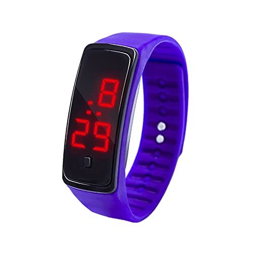 tinysiry Digitaal horloge, siliconen riem elektronisch horloge, LED-achtergrondverlichting groot display sporthorloge geweldig cadeau voor kinderen tieners meisjes jongens paars