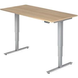 Hammerbacher Zit-sta bureau XDSM Eiken, zilver - 4032062163733