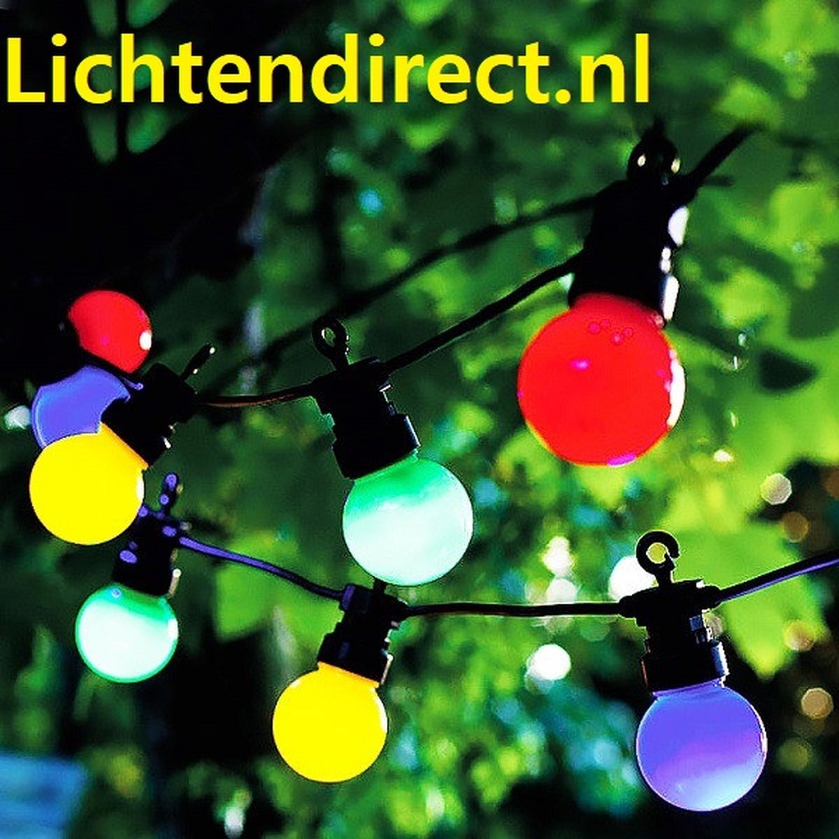 Lichtendirect Lichtsnoer LED kleuren lampen 13 meter tuin verlichting kerstverlichting terras verlichting prikkabel lichtsnoeren voor buiten Party verlichting buitenverlichting balkon waterbestendig lichtslinger