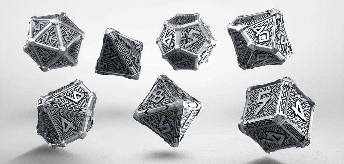 Q Workshop Polydice Set Metal Mythical Dice - 5907699493258