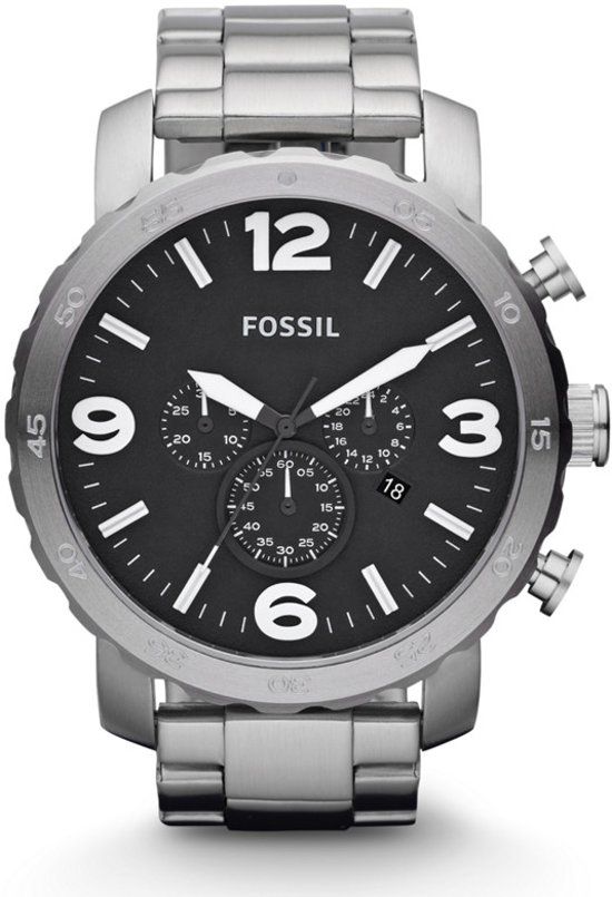 Fossil JR1353 - Horloge - 50 mm - Zilverkleurig