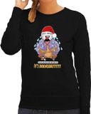 Bellatio Decorations Foute Kersttrui/sweater voor dames - cold turkey - zwart - doomsday - kerstfeest M