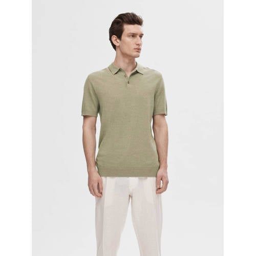 SELECTED HOMME SLHBERG Polo Shirt - Vetiver Detail Melange
