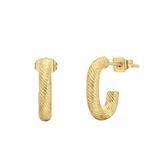 Lucardi Dames Goldplated oorbellen Chanela - Oorbellen - Cadeau - Staal - Goudkleurig