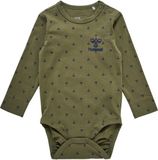 Hummel Hmlbeesy rompertje met lange mouwen Dusty Olive Maat 68