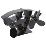 Valiant Whirlwind kachelventilator - warme lucht circulerende warmte aangedreven houtbrander ventilator, zwart