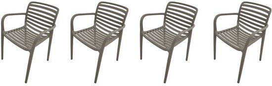 Garden Impressions Nantes tuinstoelen set van 4 – taupe