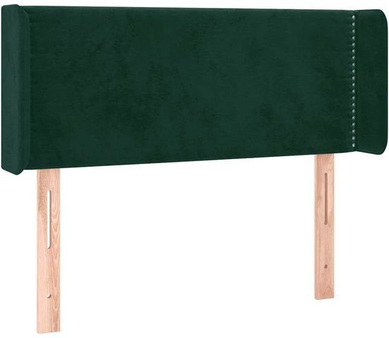 vidaXL Hoofdbord met randen 103x16x78/88 cm fluweel donkergroen