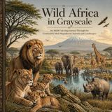 Wild Africa in Grayscale: An Adult Coloring Journey Through the Continent’s Most Magnificent Animals and Landscapes