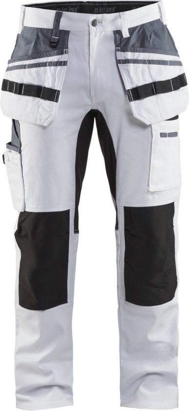 Blåkläder Schilders werkbroek met stretch 1910-1000 - Wit/zwart - D124