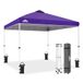 Eagle Peak Pop-up-luifel met draagtas met wielen, 8 haringen, 4 touwen, 4 gewichtvakken, eenvoudige installatie, 30 x 30 m, vierkante voet, violet