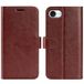 Marron Étui portefeuille iPhone 16e/17e avec fermeture magnétique
