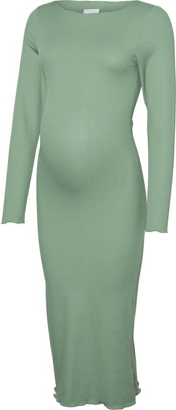 MAMALICIOUS MLFREYA LS JRS MIDI DRESS Dames Jurk XL Hedge Green Polyester