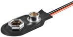 Goobay 1 x 9 Volt bloc batterie connecteur / fiche met losse kabeluiteinden PVC