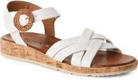 Tamaris Plateau Sandalen Dames Wit Leer Klittenband 3-4 cm Hak 40