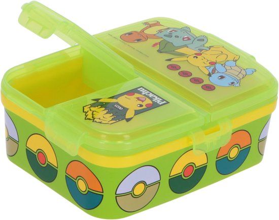 stor Pokémon Kinderlunchbox Green Forest – Broodtrommel met 4 vakken