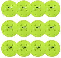 OZO Pickleball MP-40 - Set of 12 Outdoor Balls, 40 Holes, Rotation Molded