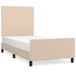 VidaXL Bedframe met hoofdbord, kunstleer, cappuccinokleurig, 100x200 cm
