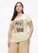 s.Oliver V-hals T-shirt met korte mouwen voor dames, lichtbeige, 100% katoen, aansluitend, extra kort