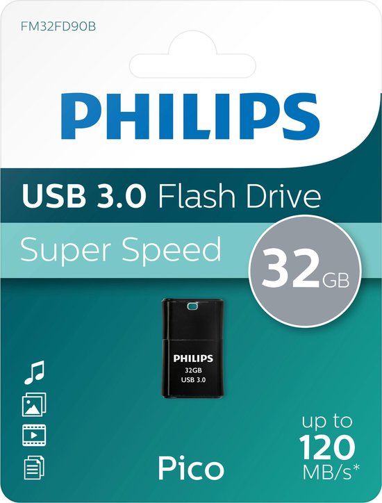 Philips Pico Edition 32GB USB 3.0 Zwart