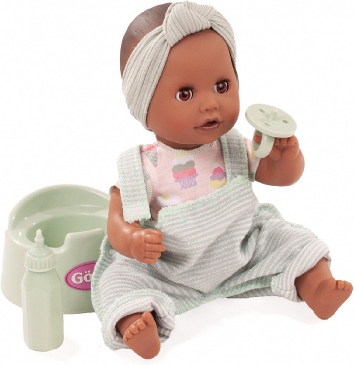 Gotz Badpop Donkere Huidskleur - 33cm - Groen - 2023