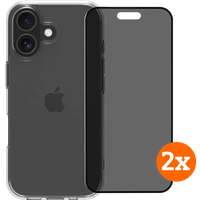 BlueBuilt Protective Back Cover iPhone 17 Transparant + Privacy Screenprotector Duo Pack