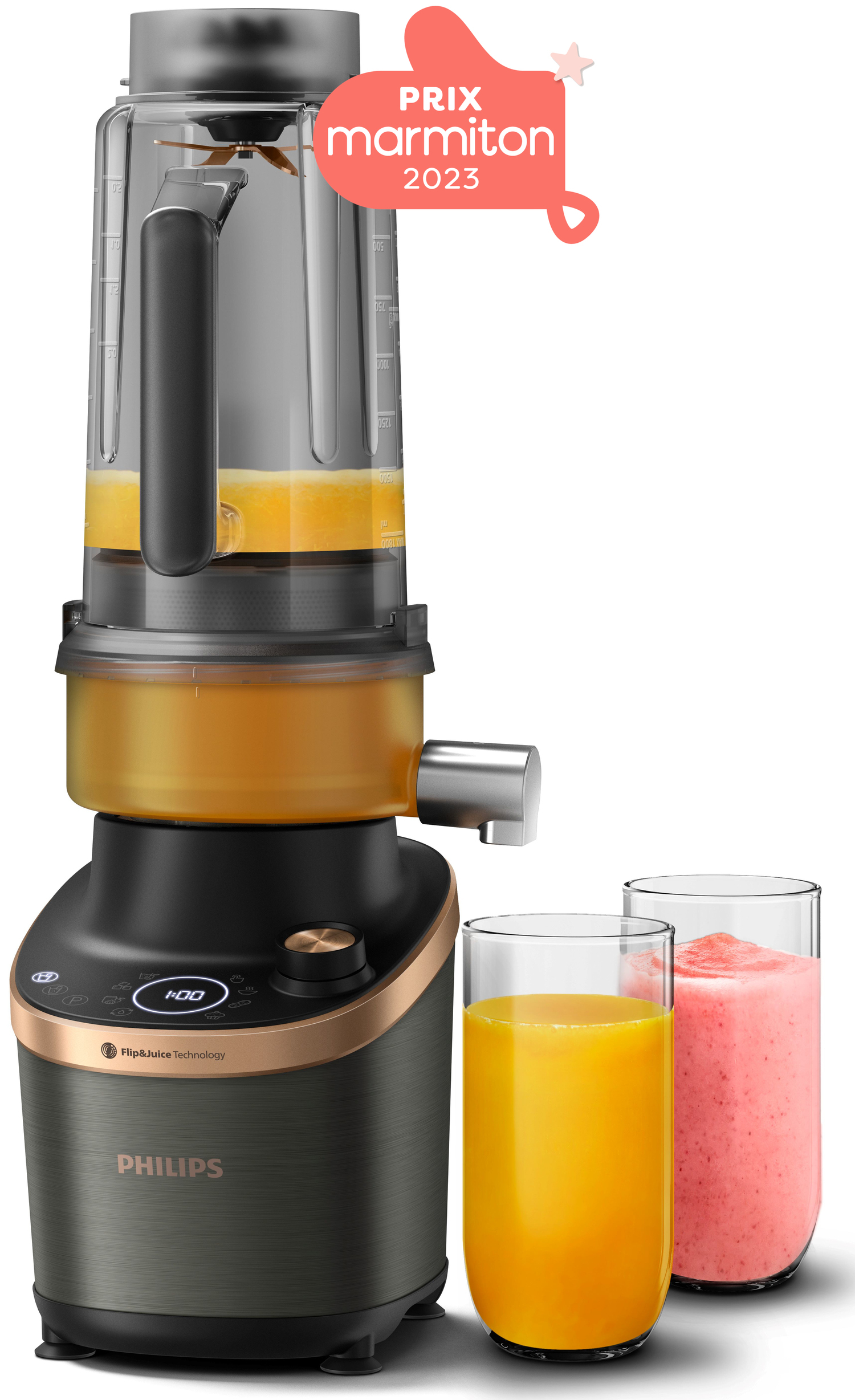 Philips Flip&amp;Juice™ Blender HR3770/10 High-speed blender met sapmodule