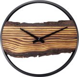NeXtime Forest Wandklok – 30 cm – Hout/Metaal – Bruin – Stil