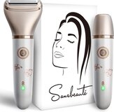 Sansbeauté 2-in-1 Ladyshave for Face, Underarms, Legs & Bikini Line - Electric Hair Removal for Women - USB Rechargeable