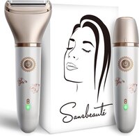 Sansbeauté 2-in-1 Ladyshave for Face, Underarms, Legs & Bikini Line - Electric Hair Removal for Women - USB Rechargeable