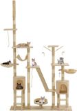 vidaXL Kattenkrabpaal met sisal krabpalen 230-250 cm beige