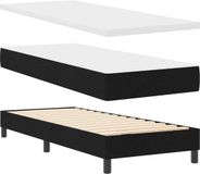 vidaXL Boxspringbed met hoofdeinde, Zwart, 80 x 200 cm, Stof