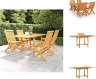 vidaXL 5-delige Tuinset Massief Teakhout