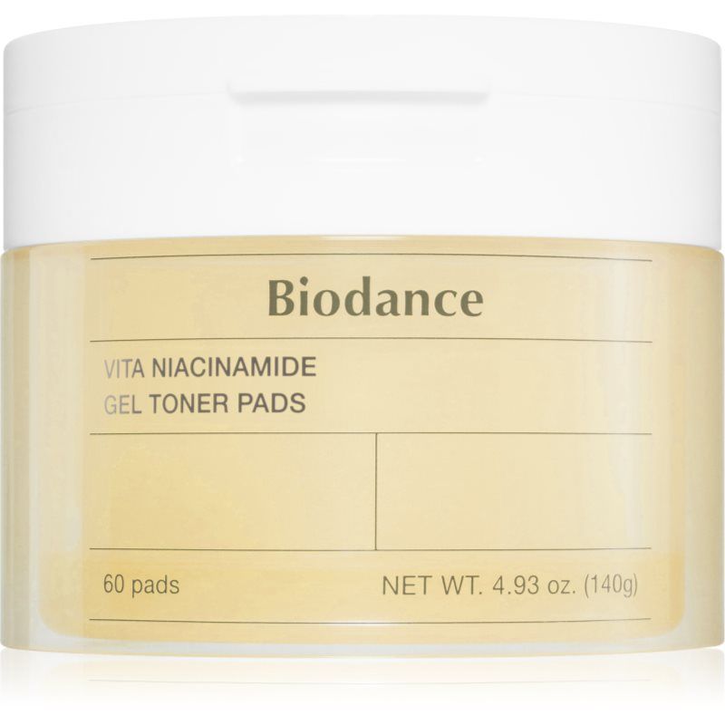 BIODANCE Vita Niacinamide 60 stuks tonische gelpads voor het corrigeren van vlekken, zachte peeling, egaliseert de huidtint, 140 g, 60 pads