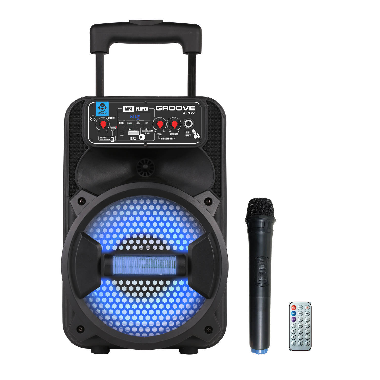 iDance Audio Audio GROOVE214W Bluetooth Party Speaker - Draadloos - Discoverlichting - Karaoke Set - Met Microfoon en Afstandsbediening