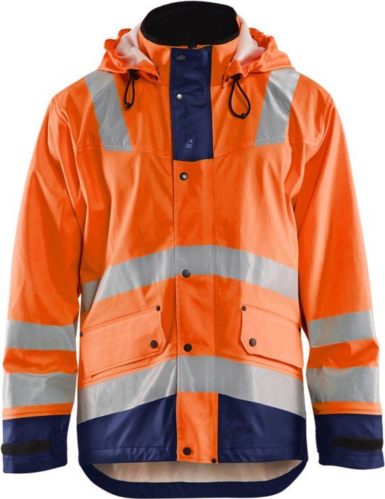 Blåkläder Blaklader Regenjas High Vis LEVEL 2 4302-2003 - High Vis Oranje/Marineblauw - XL