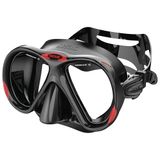 SEAC Iena-S Duikmasker van siliconen, dubbele lens, 3 mm gehard glas, snelle instelling, zwart/rood