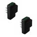 Fanton Drievoudige platte adapter 10 A Italiaanse stekker met 3 twee-polige stopcontacten 16 A en handmatige voorziening, zwart, 2 stuks