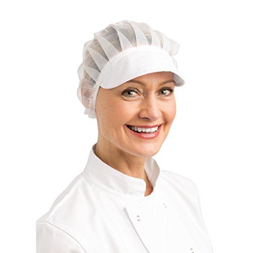 NISBETS Whites Chefs Kleding B226 Net Peaked Hoed - Wit