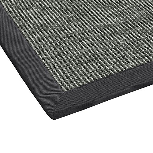 BODENMEISTER Sisal tapijt moderne hoogwaardige rand plat weefsel, verschillende kleuren en maten, variant: antraciet donkergrijs, 80x150