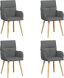 vidaXL Eetstoelen 4 stuks Stof Donkergrijs 60 x 56 x 93 cm