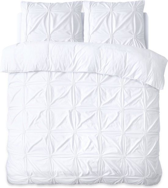 Sleeptime Punch pintuck Dekbedovertrek - 240x220 cm - Wit